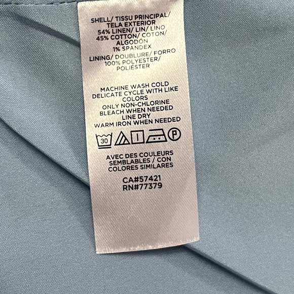 Ann Taylor Blazer Linen Blend Light Blue Size 4 Petite - Picture 4 of 5